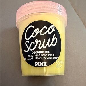 PINK Victoria's Secret Coco Scrub Coconut Oil - Pink Lid & Yellow Jar